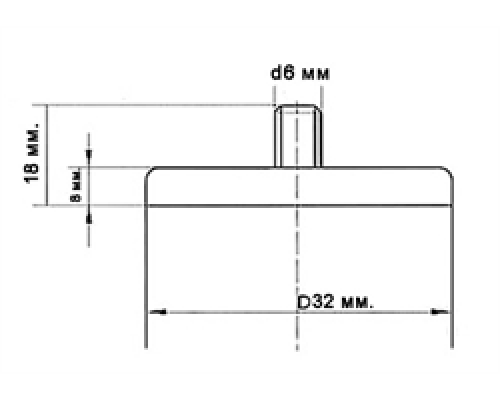 Магнитное крепление с винтом С32 (М6)