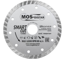 Диск алмазный 125х2,2х7х22 Turbo Smart Cut(умный рез) бетон, кирпич сухой рез MOS-DISTAR