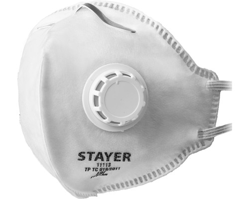 Полумаска фильтрующая, FFP1, 3-х сл с клапаном Stayer FV-80