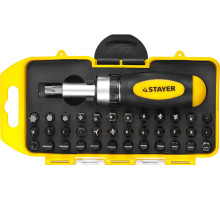 Отвертка реверсивная 38 насадок Stayer Compact-38