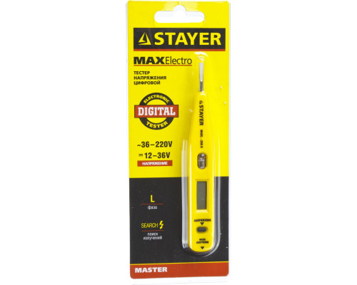 Тестер напряжения 12 - 220 В STAYER MAXElectro Тестер напряжения 12 - 220 В STAYER MAXElectro