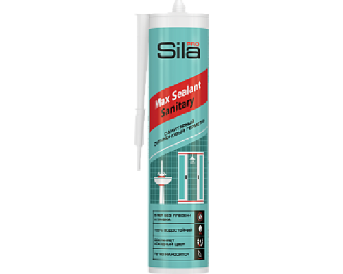 Герметик силиконовый санитарный белый Sila PRO Max Sealant, 290 мл (25шт)