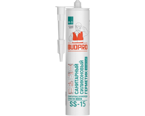 Герметик силиконовый санитарный бесцветный BUDPRO SS-15, 240 мл