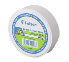Изолента 15мм х 10м белая Folsen (Германия)