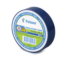 Изолента 19мм х 20м синяя пламягасящая Folsen (Германия)