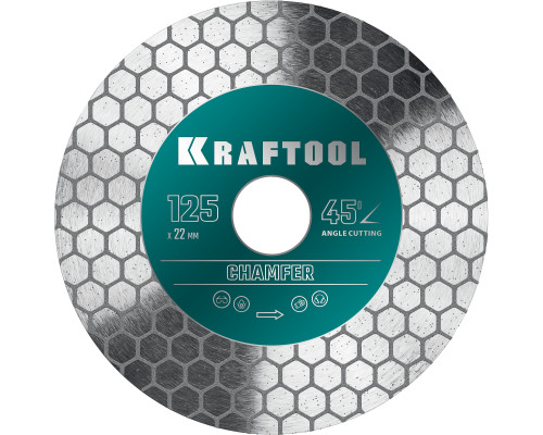 Диск алмазный 125х1,6х25 керамогранит, керамика, шлифовально-отрезной KRAFTOOL Chamfer Диск алмазный 125х1,6х25 керамогранит, керамика, шлифовально-отрезной KRAFTOOL Chamfer