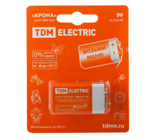 Батарейка 6LR61 Крона щелочная TDM Electric (9v)