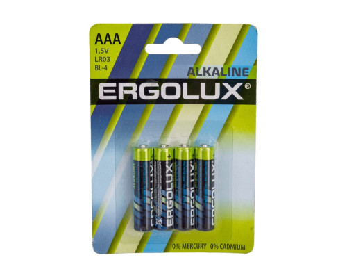 Батарейка ААА (LR03) щелочная ERGOLUX