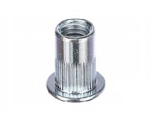 Заклёпка M10*1,50*21,0 с внутренней резьбой, сталь, цилиндрический бортик с насечками
